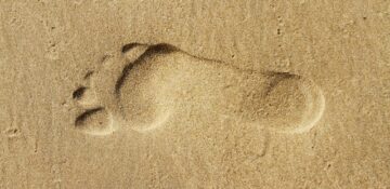 voetstap in het zand