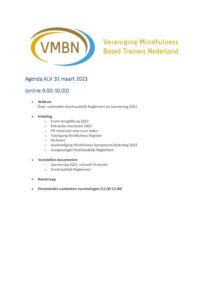Tram viel Vochtig Agenda ALV 31 maart 2023 - VMBN